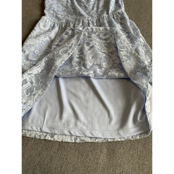 Periwinkle Blue Dress with Sweetheart Neckline and Lace Overlay- Size Medium - Picture 2 of 4